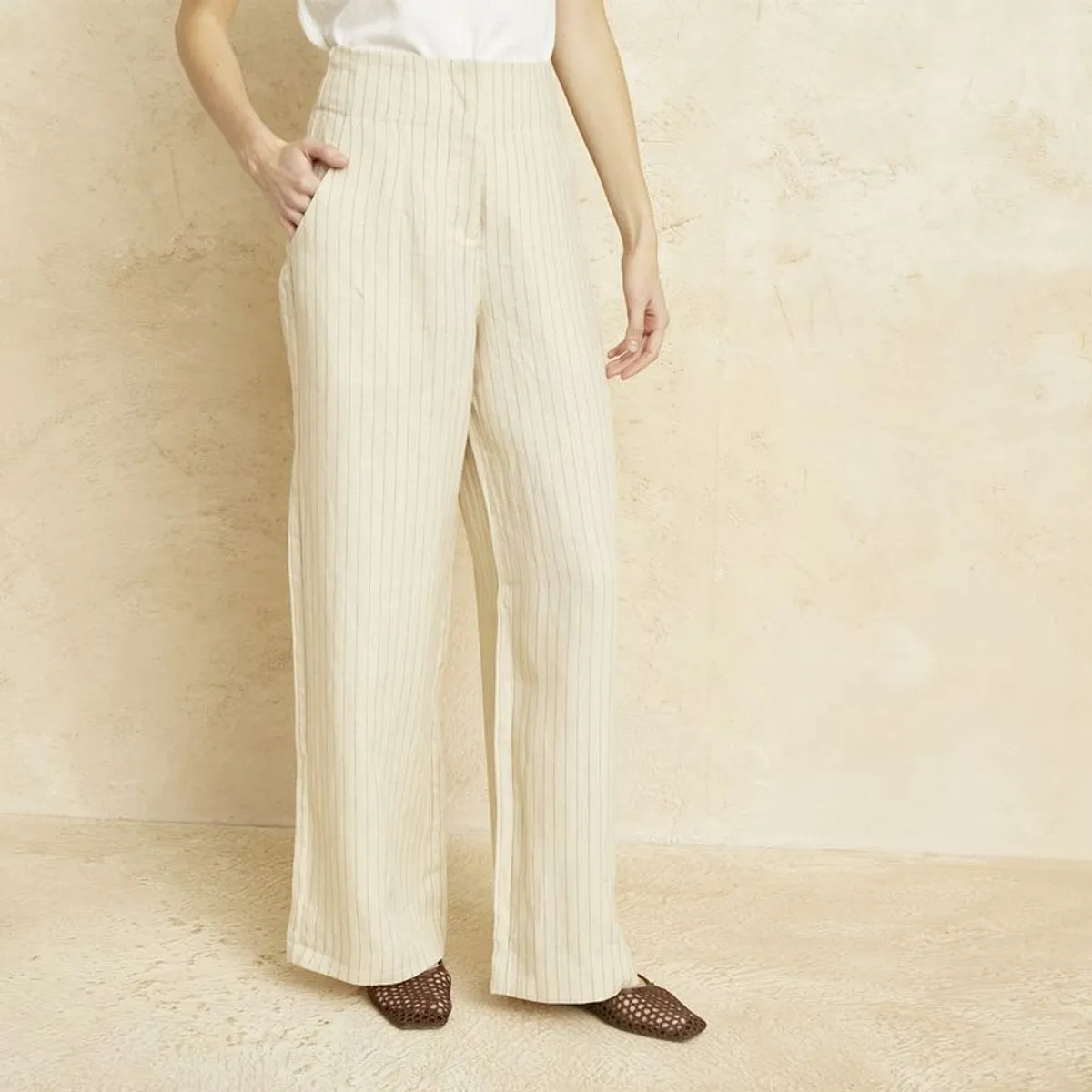 BASEMENT - Pantalón De Lino Mujer Basement