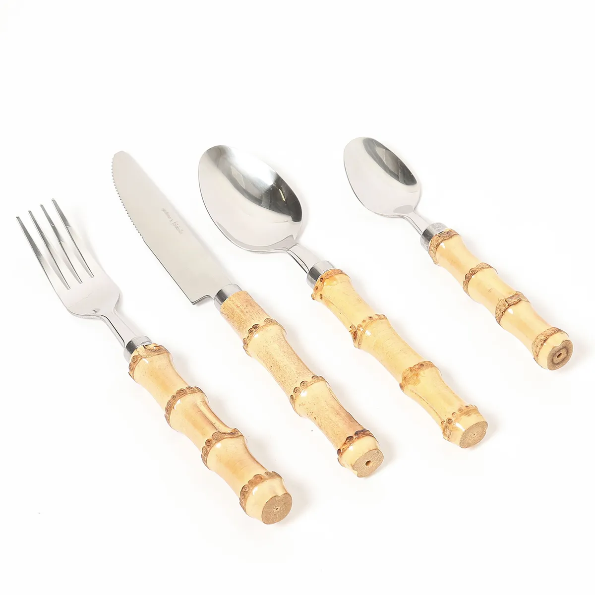 FALABELLA - Juego de Cubiertos 24 Piezas Bambú Capittana