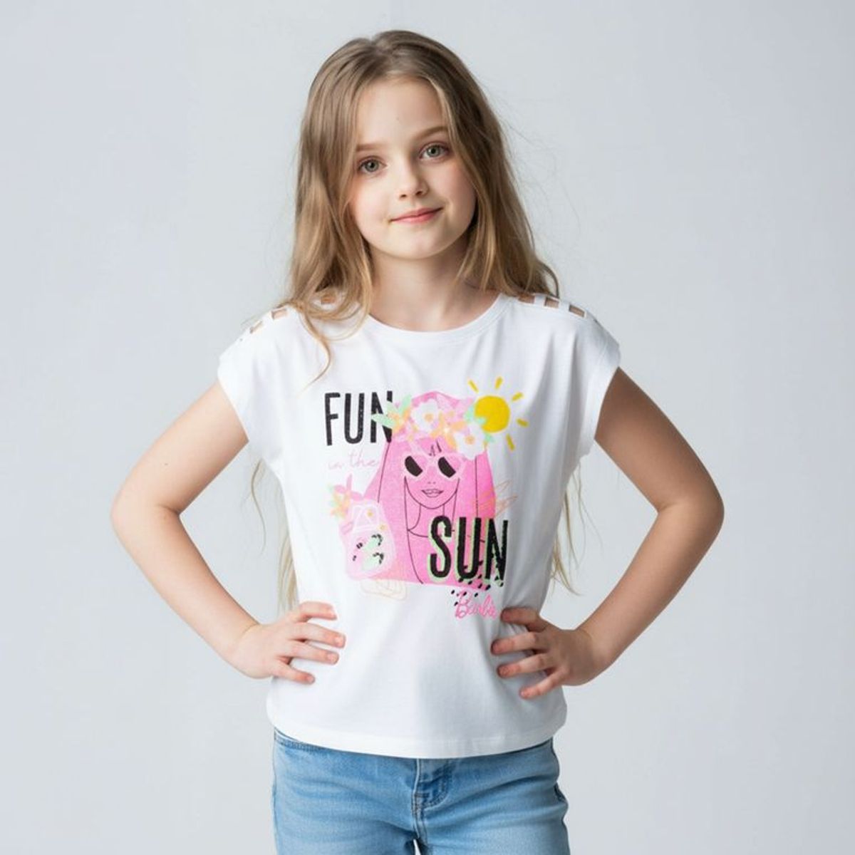 BARBIE - Polo Manga Corta Algodón Niña Barbie