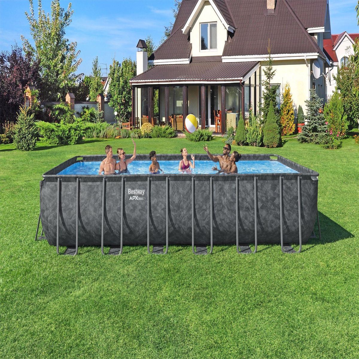 BESTWAY - Set De Piscina Apx 365 7,32 M X 3,66 M X 1,32 M Bestway Con Bomba de Filtrado
