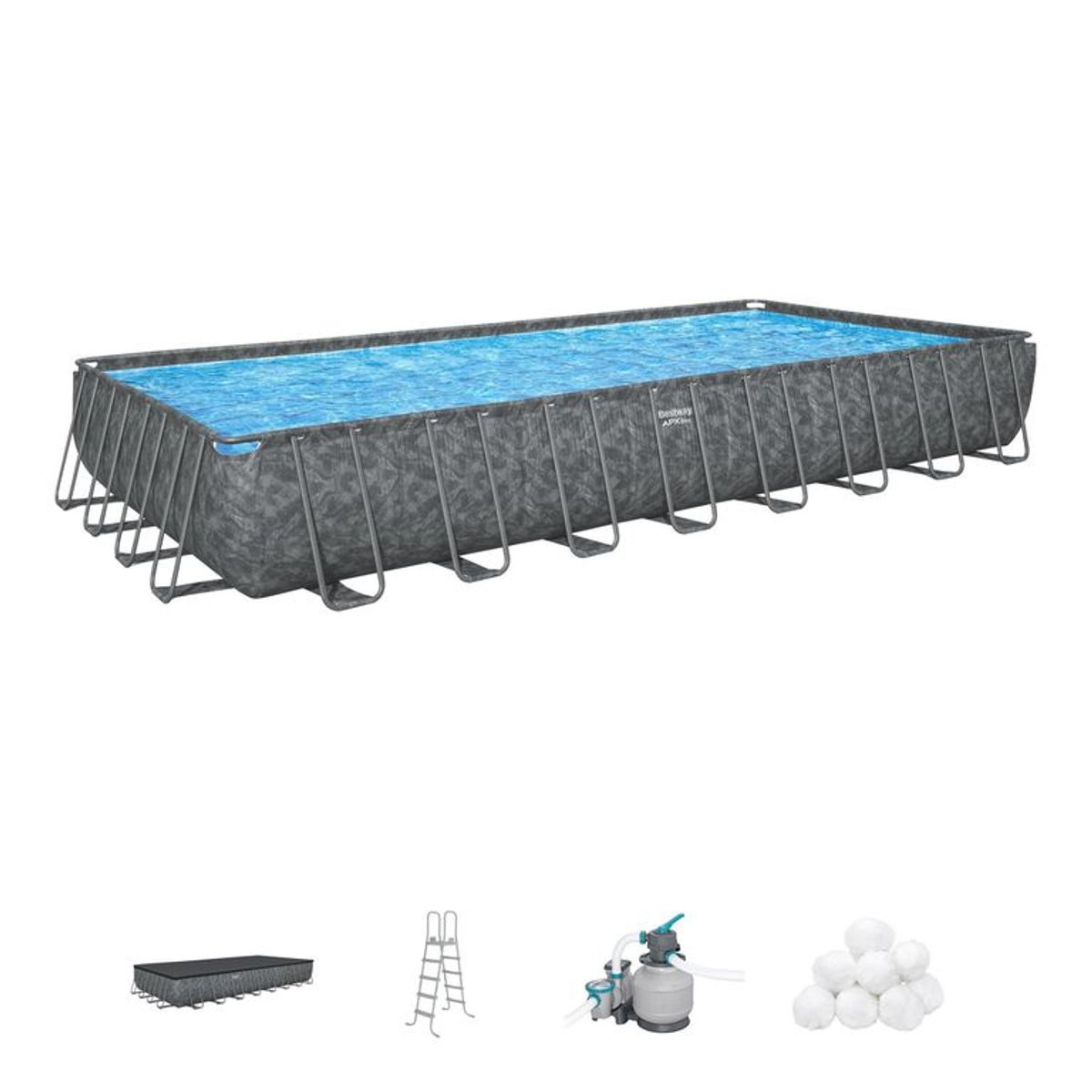 BESTWAY - Piscina Rectangular 9.56m Con Bomba de Filtrado