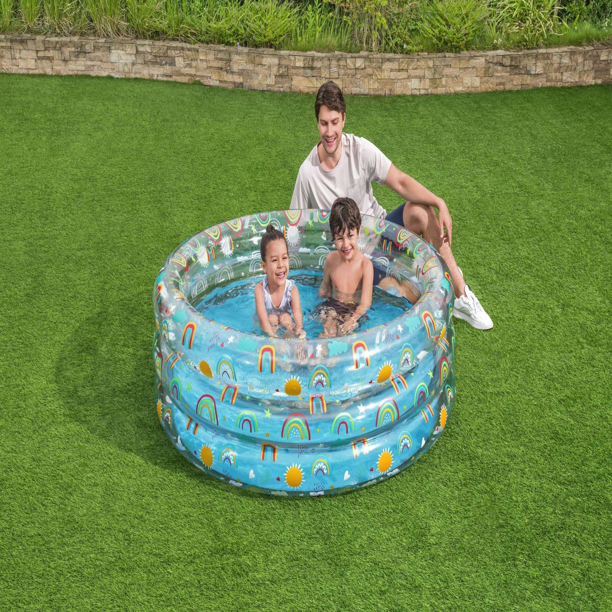 BESTWAY - Piscina Inflable Rainbow Splash De 1.50 M X 53 Cm Bestway