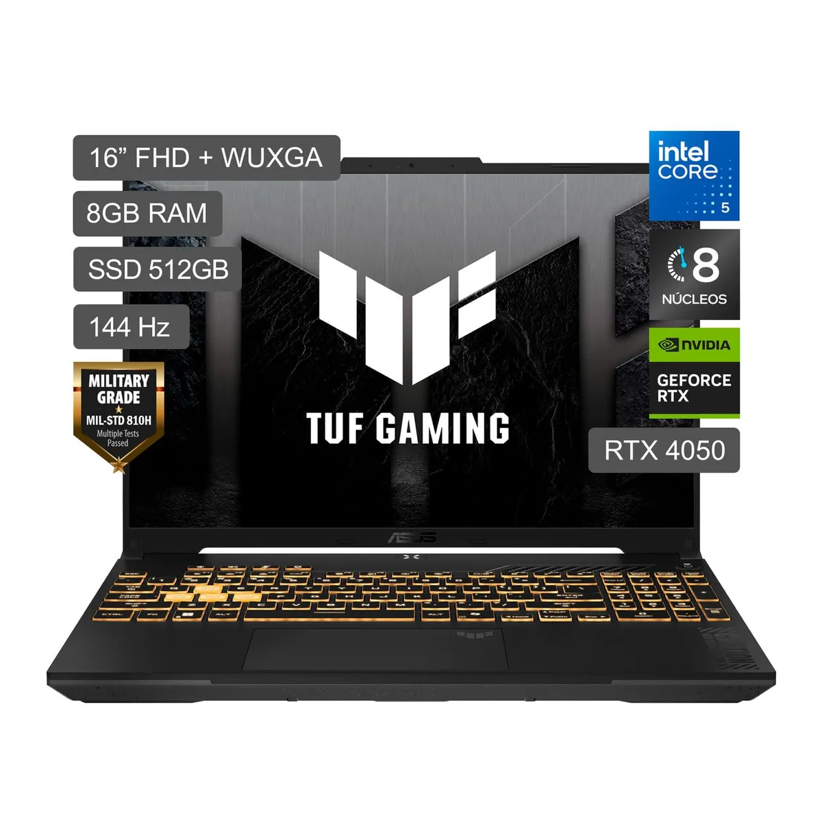 ASUS - Laptop Asus TUF Gaming F16 Rtx4050 Intel Core 5 210h 8gb Ram 512gb Ssd F16 Fx607vu-rl037w 16" Fhd