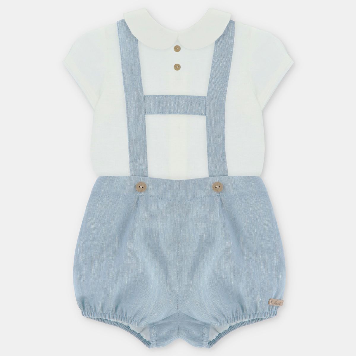 MARTIN ARANDA - Conjunto Dos Piezas Bebé Niño Lino Martín Aranda.