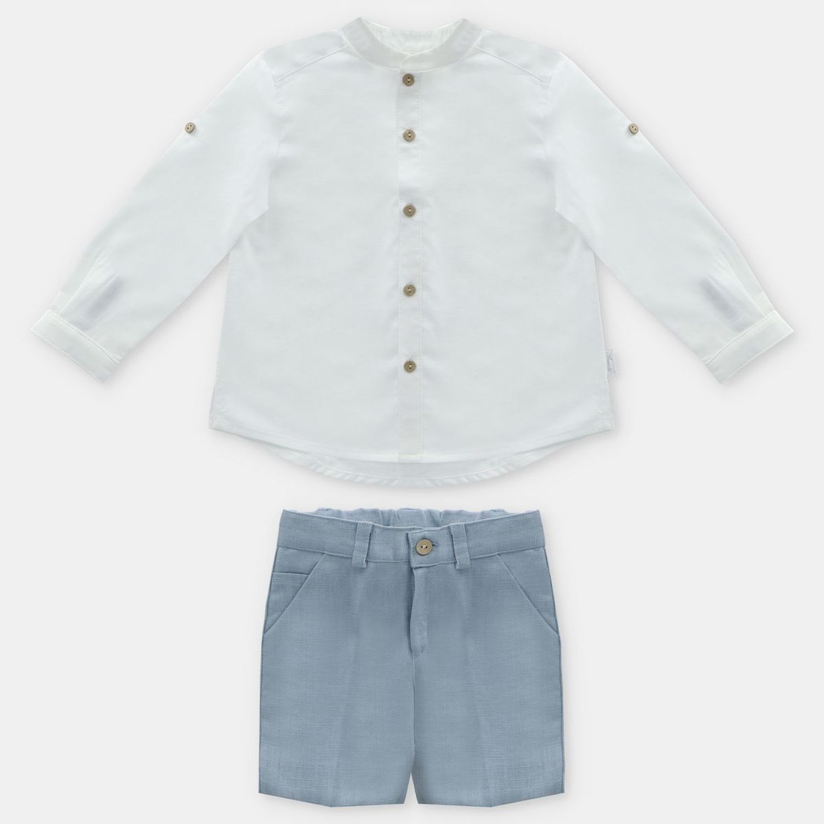 MARTIN ARANDA - Conjunto Pantalón Y Camisa Bebé Niño Lino Martín Aranda.