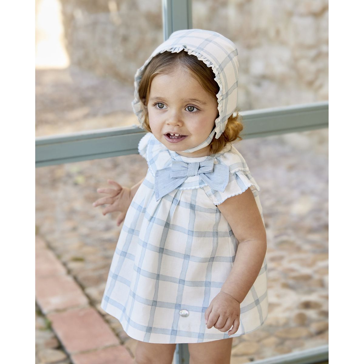 MARTIN ARANDA - Conjunto Vestido Y Braguita Bebé Niña Lino Martín Aranda.