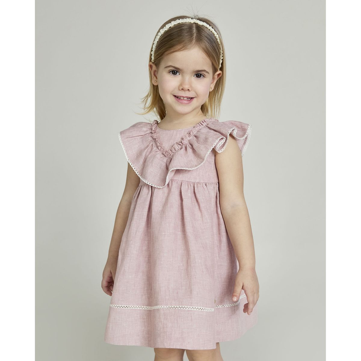 MARTIN ARANDA - Vestido Bebe Niña Lino Martín Aranda.