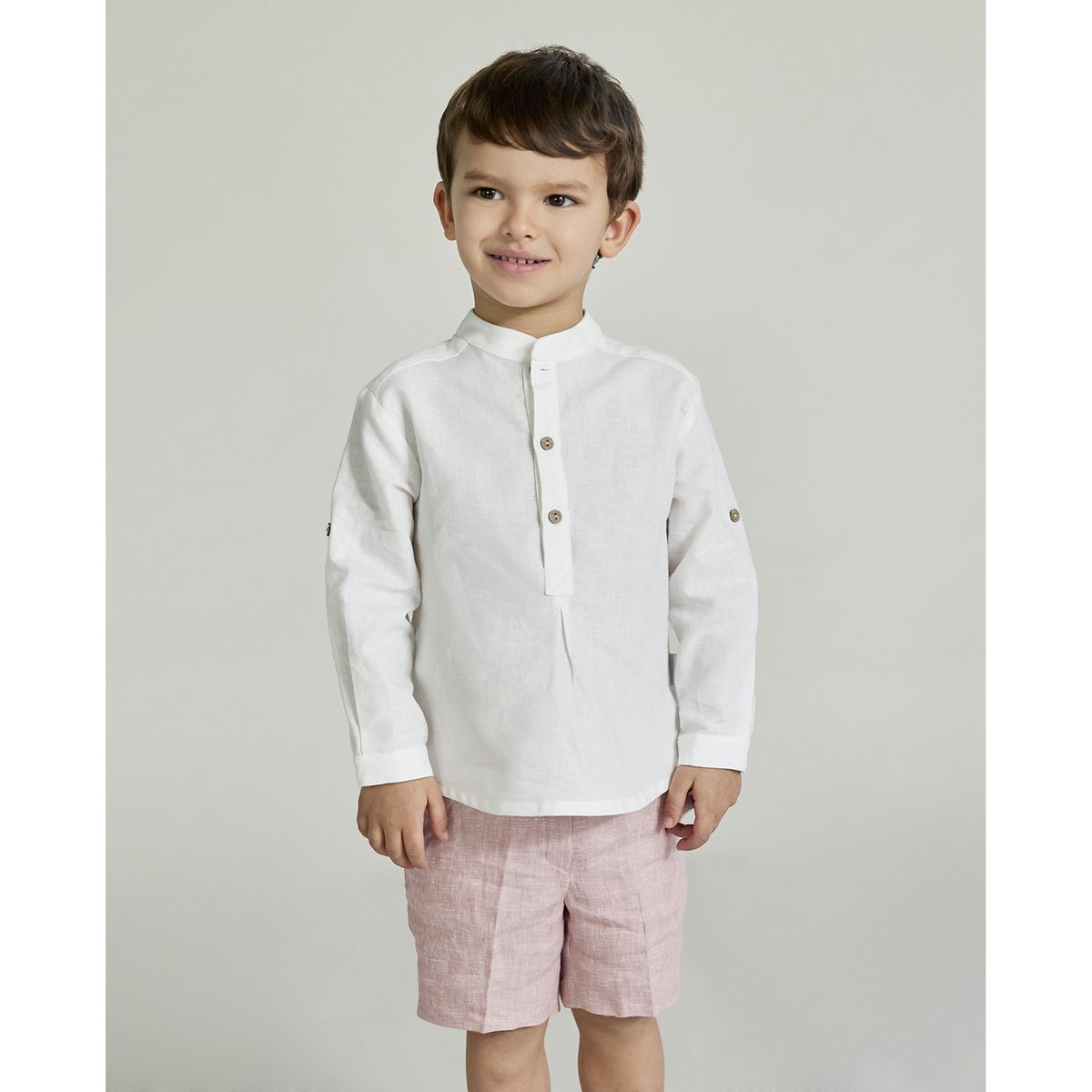 MARTIN ARANDA - Conjunto  Pantalón Y Camisa Bebé Niño Lino Martín Aranda.