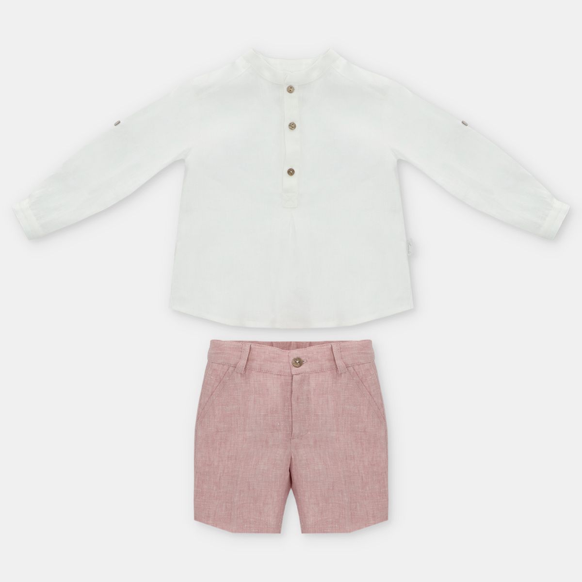 MARTIN ARANDA - Conjunto  Pantalón Y Camisa Bebé Niño Lino Martín Aranda.