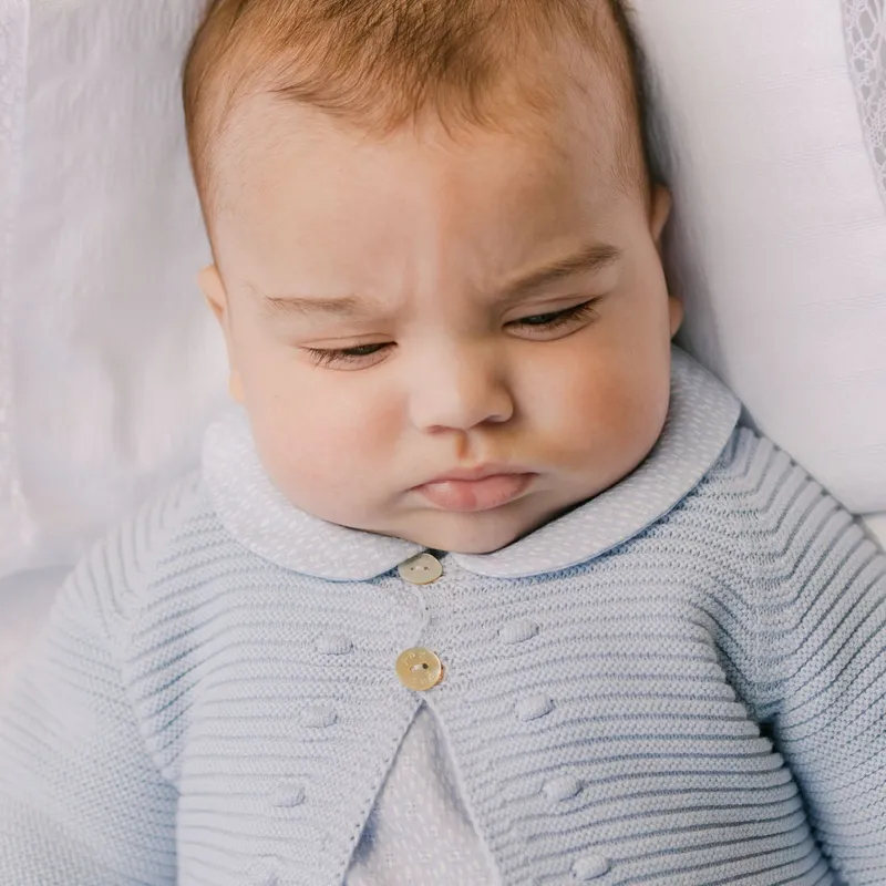 PAZ RODRIGUEZ - Chompa Larga Bebé Niño Dos Botones Algodón Paz Rodríguez.