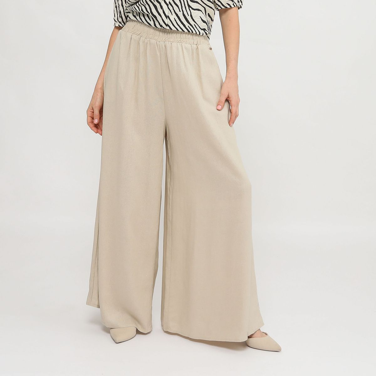 STEFANO COCCI - Pantalón Wide Leg Tiro Medio Mujer Stefano Cocci