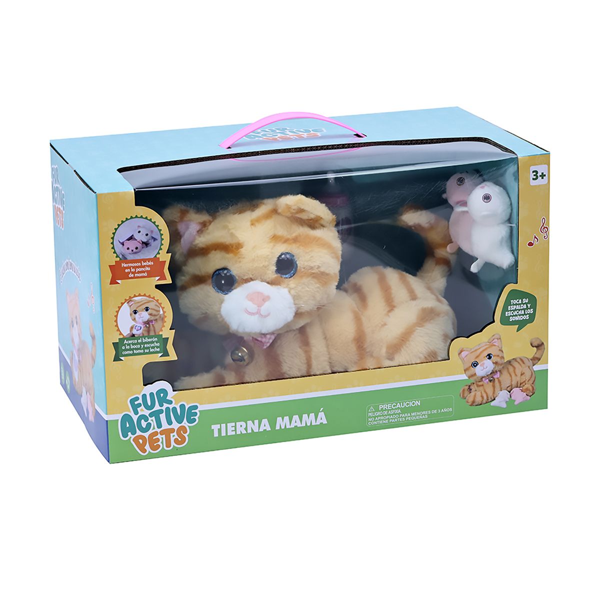 KIDS N PLAY - Peluche Mamá Gato Con Bebés