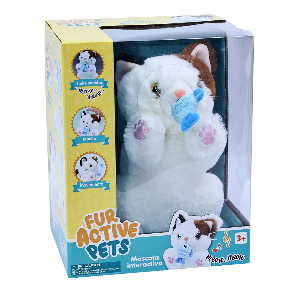 KIDS N PLAY - Peluche Gato Interactivo Con Peces