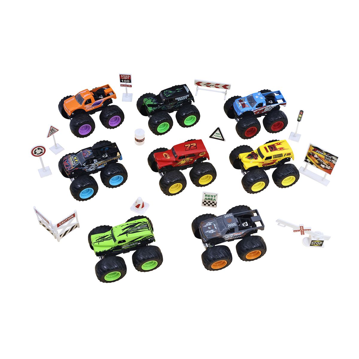 KIDS N PLAY - Juguete Pack X 8 Autos Llantas Grandes