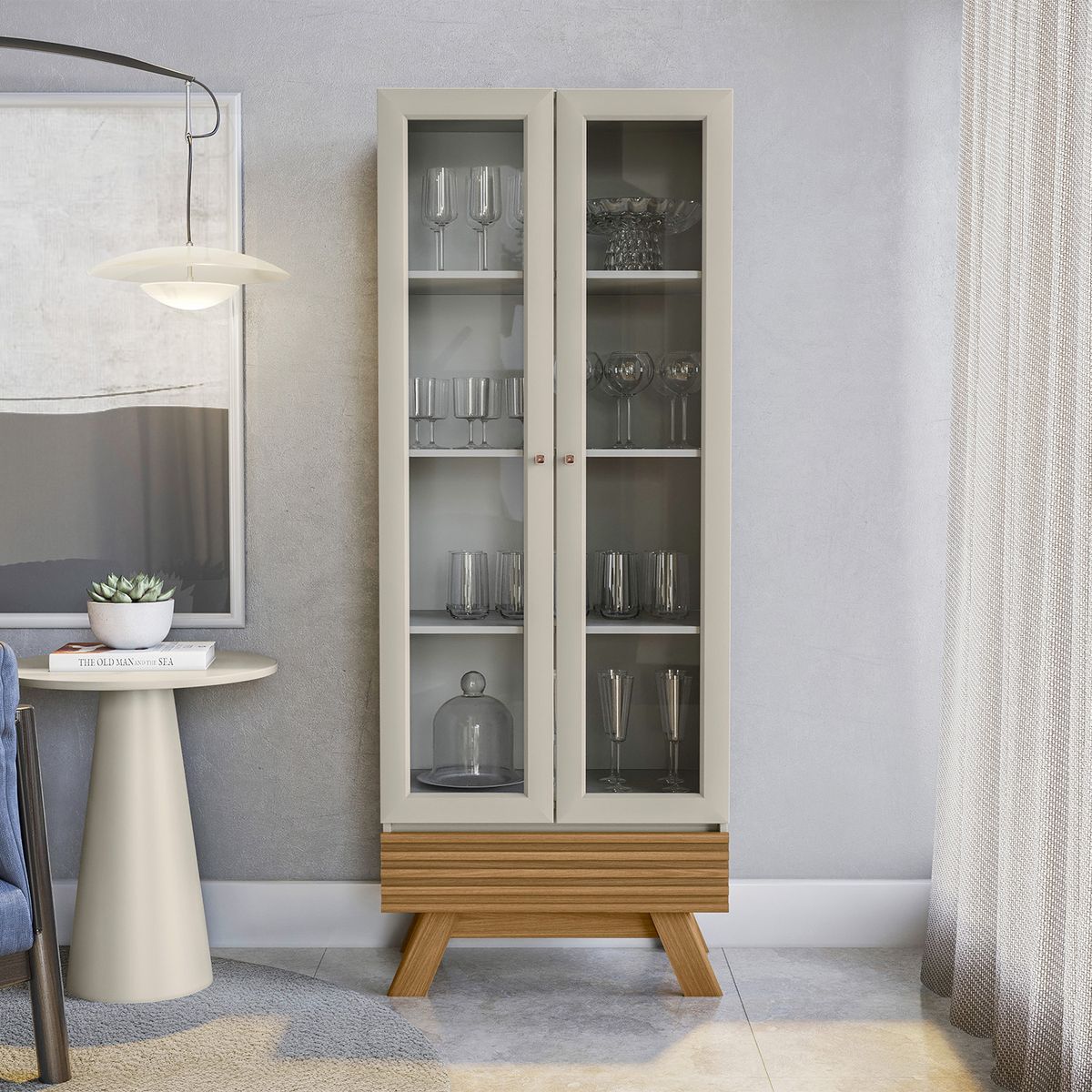 BASEMENT HOME - Vitrina Marsala 2 Puertas 3 Estantes