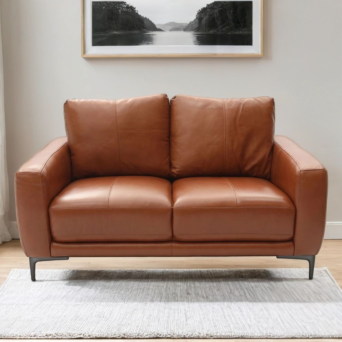 BASEMENT HOME - Sofá James 2 Cuerpos Cuero