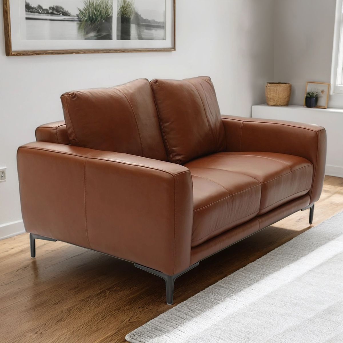 BASEMENT HOME - Sofá James 2 Cuerpos Cuero