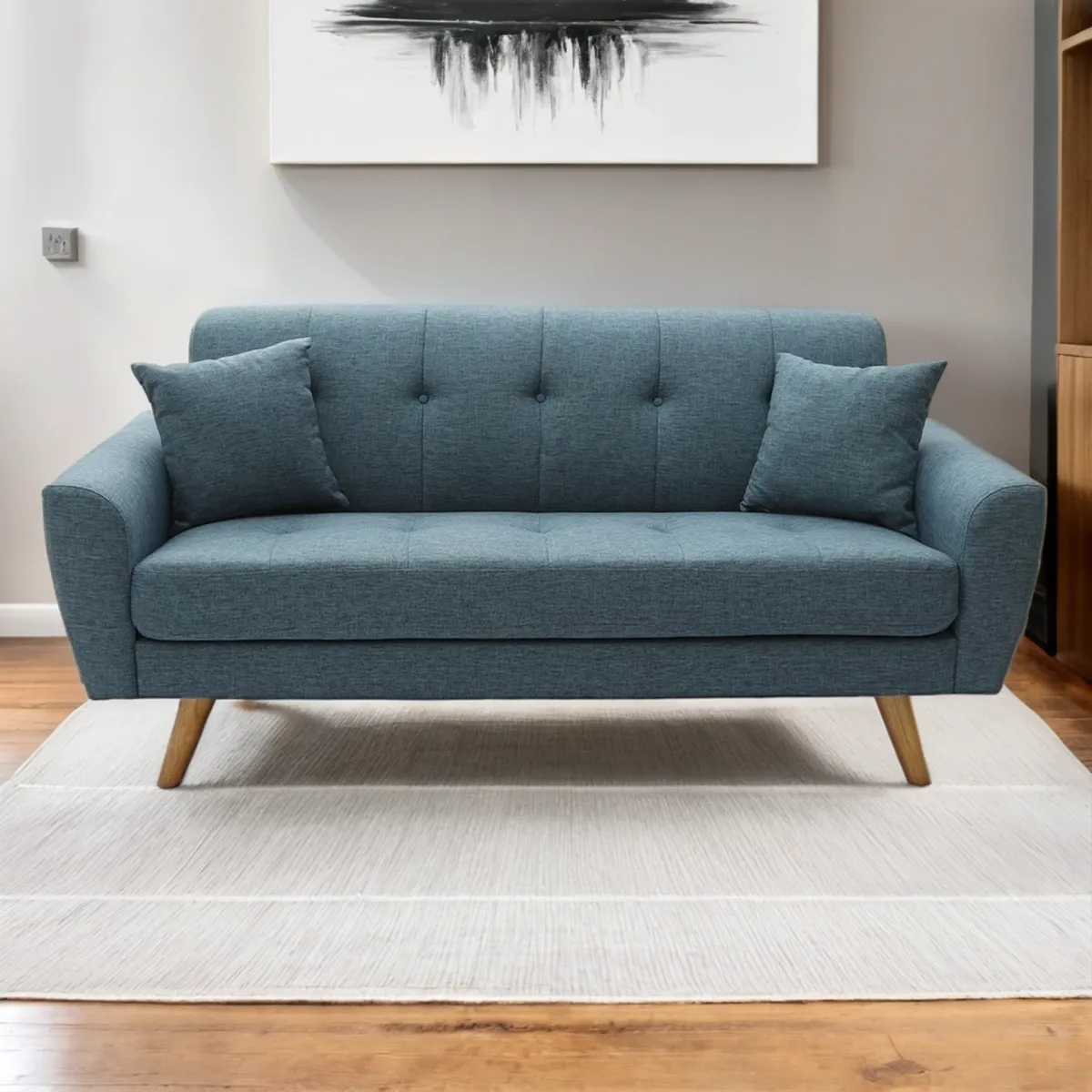 MICA - Sofá Selena 3 Cuerpos con Cojines Decorativos