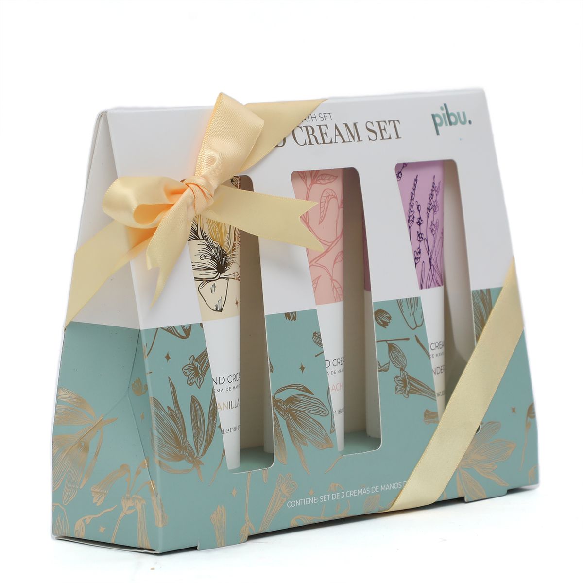 PIBU - Set De Tres Cremas De Mano Vainilla + Durazno + Lavanda 50ml C/u