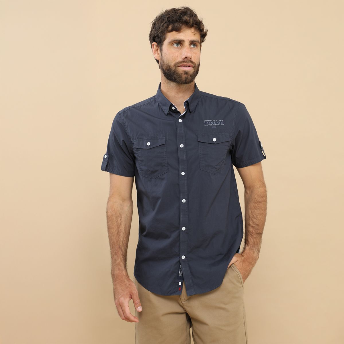 UNIVERSITY CLUB - Camisa 100% Algodón Casual Hombre University Club