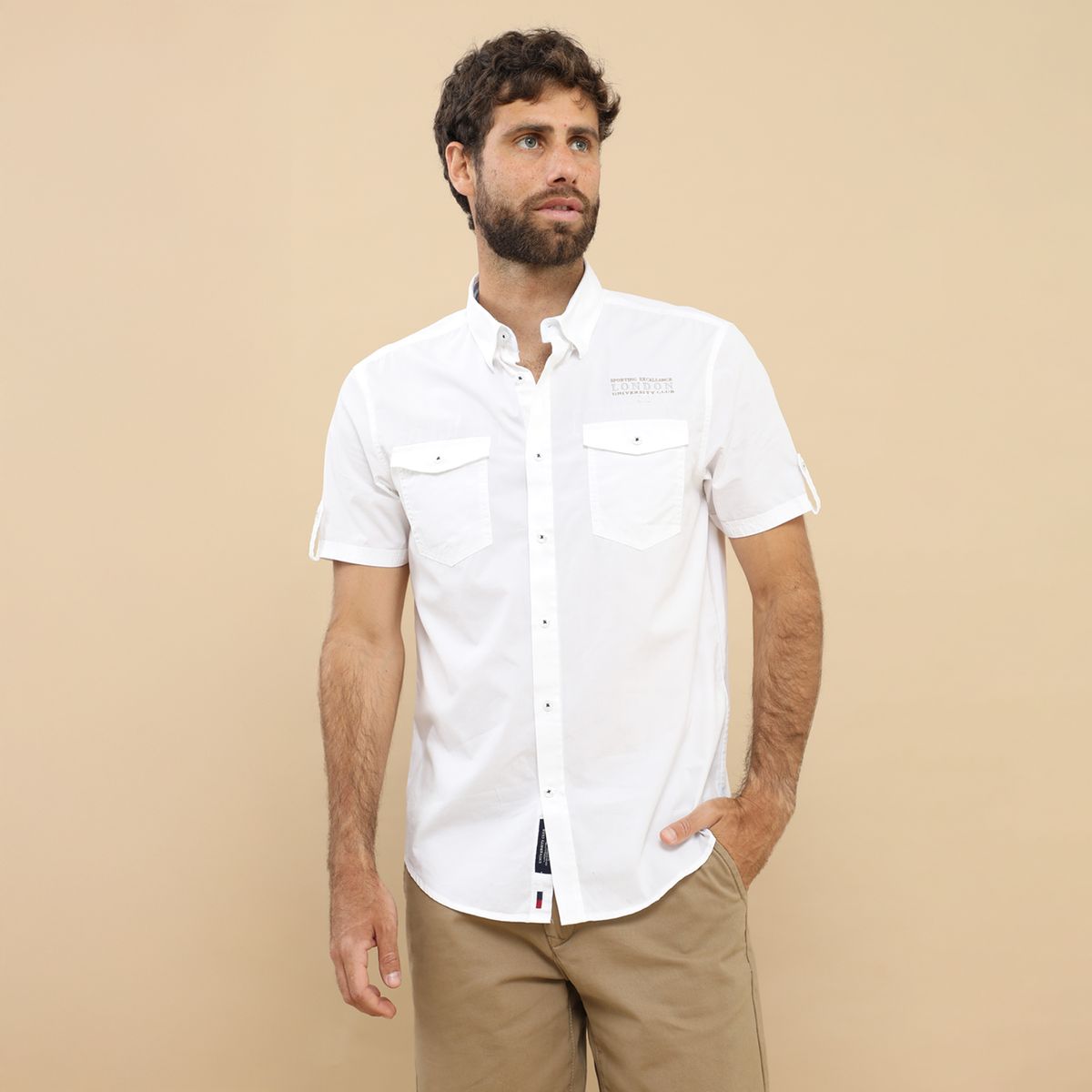 UNIVERSITY CLUB - Camisa 100% Algodón Casual Hombre University Club