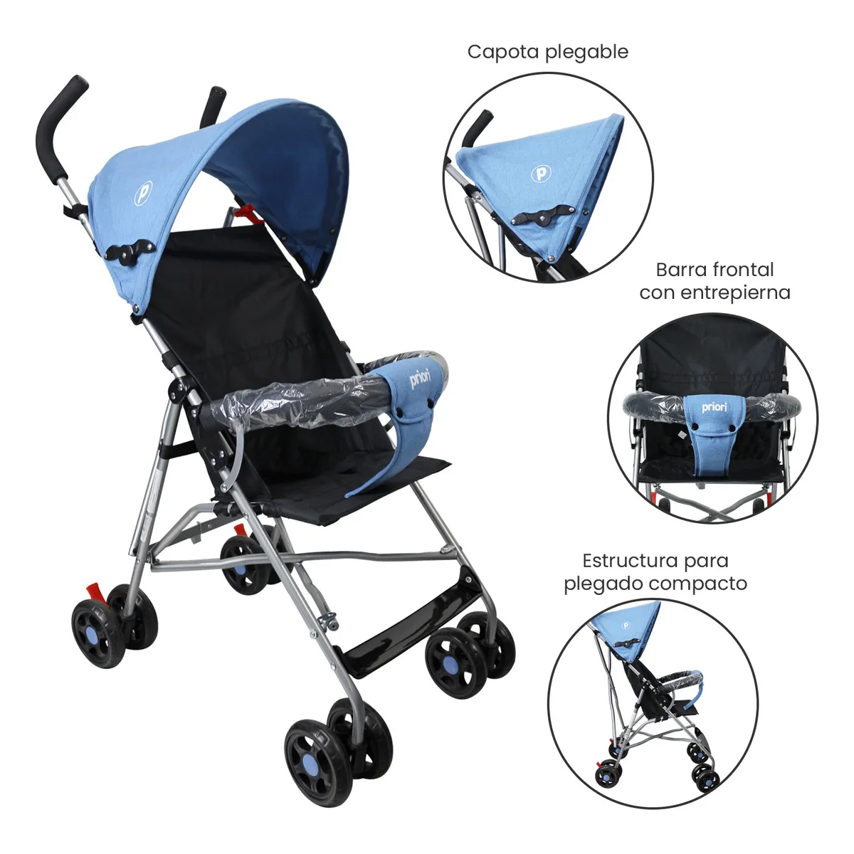 PRIORI - Coche Bastón Bebé Compacto Oslo Priori