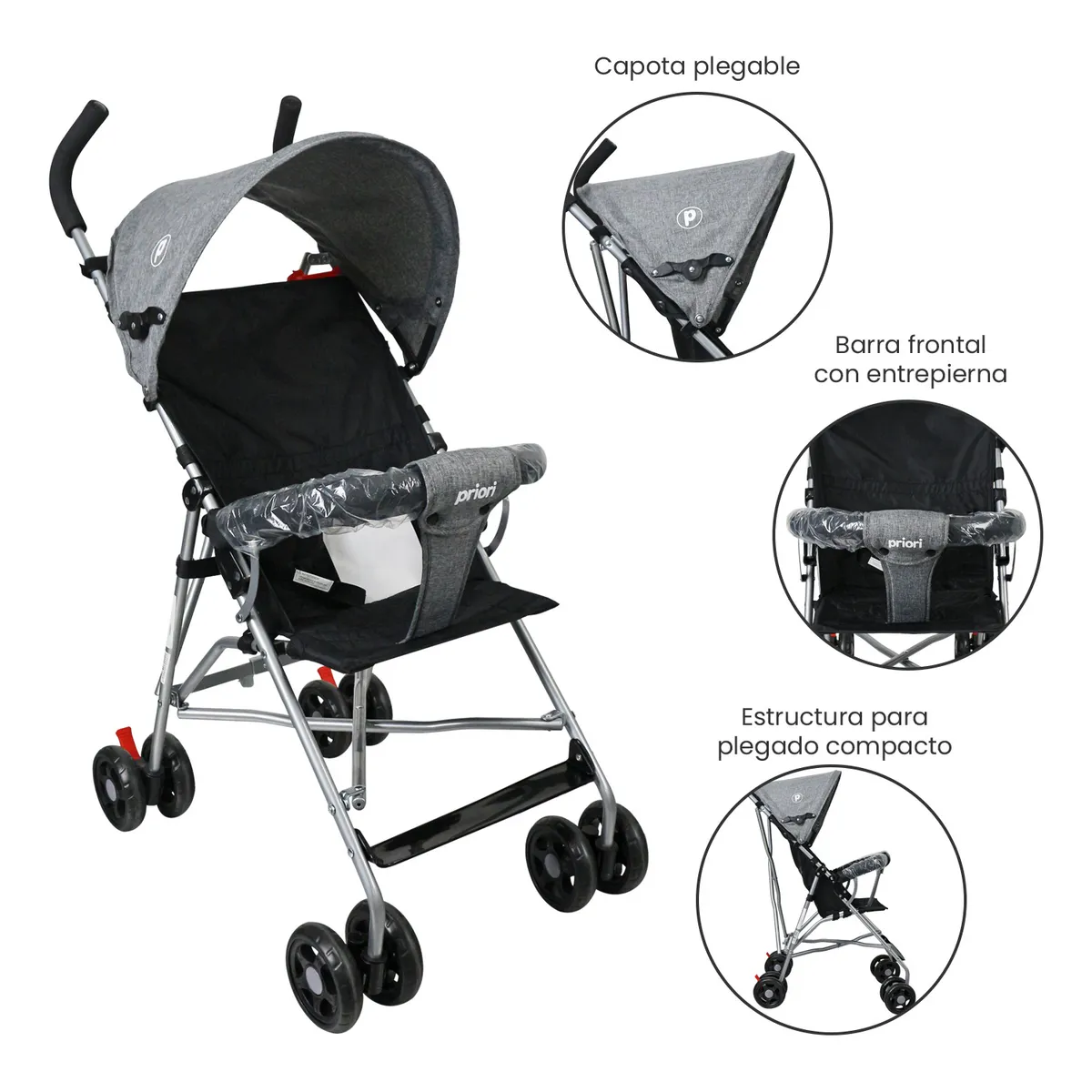 PRIORI - Coche Bastón Bebé Compacto Oslo Priori