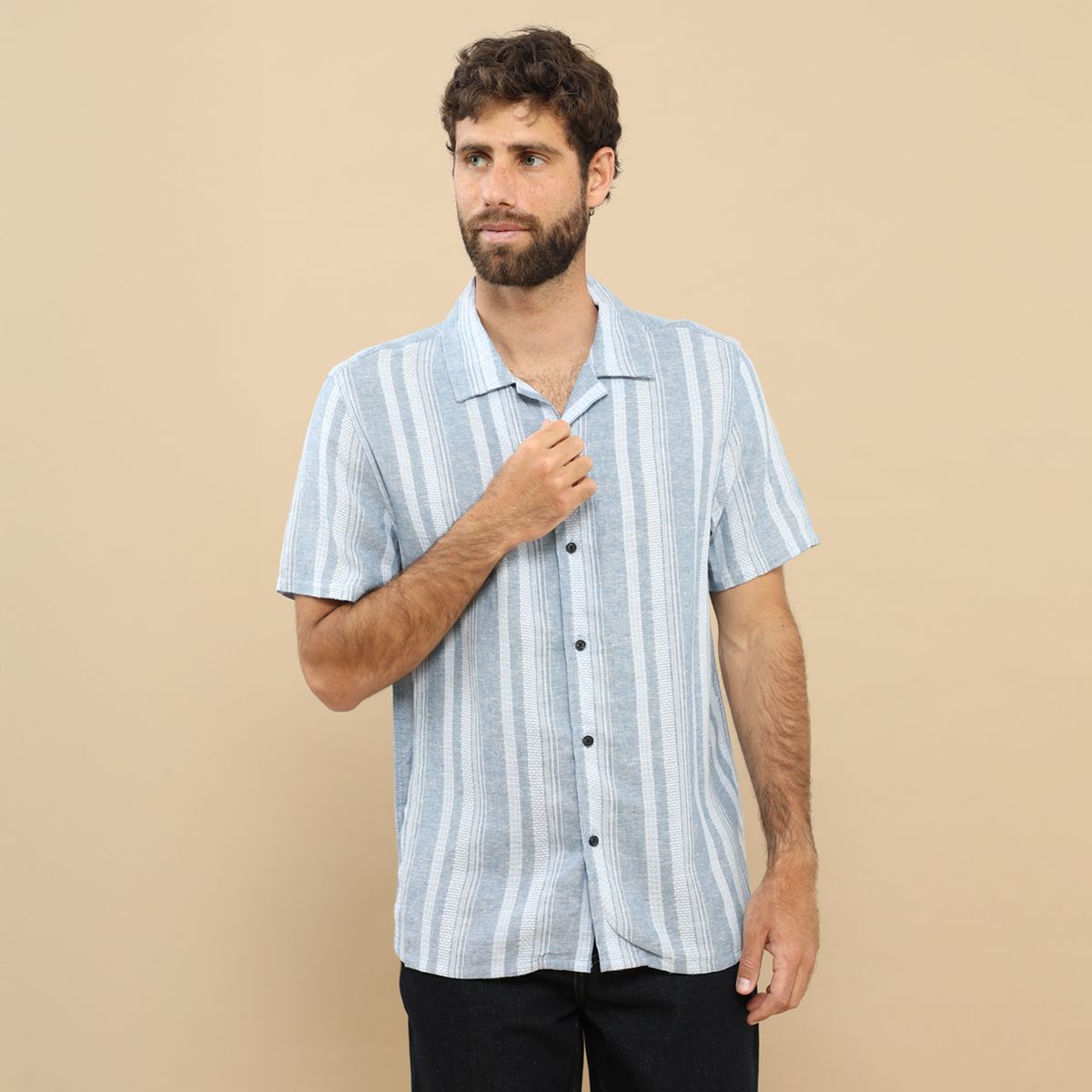 BASEMENT - Camisa Sport  M Cc Tejida