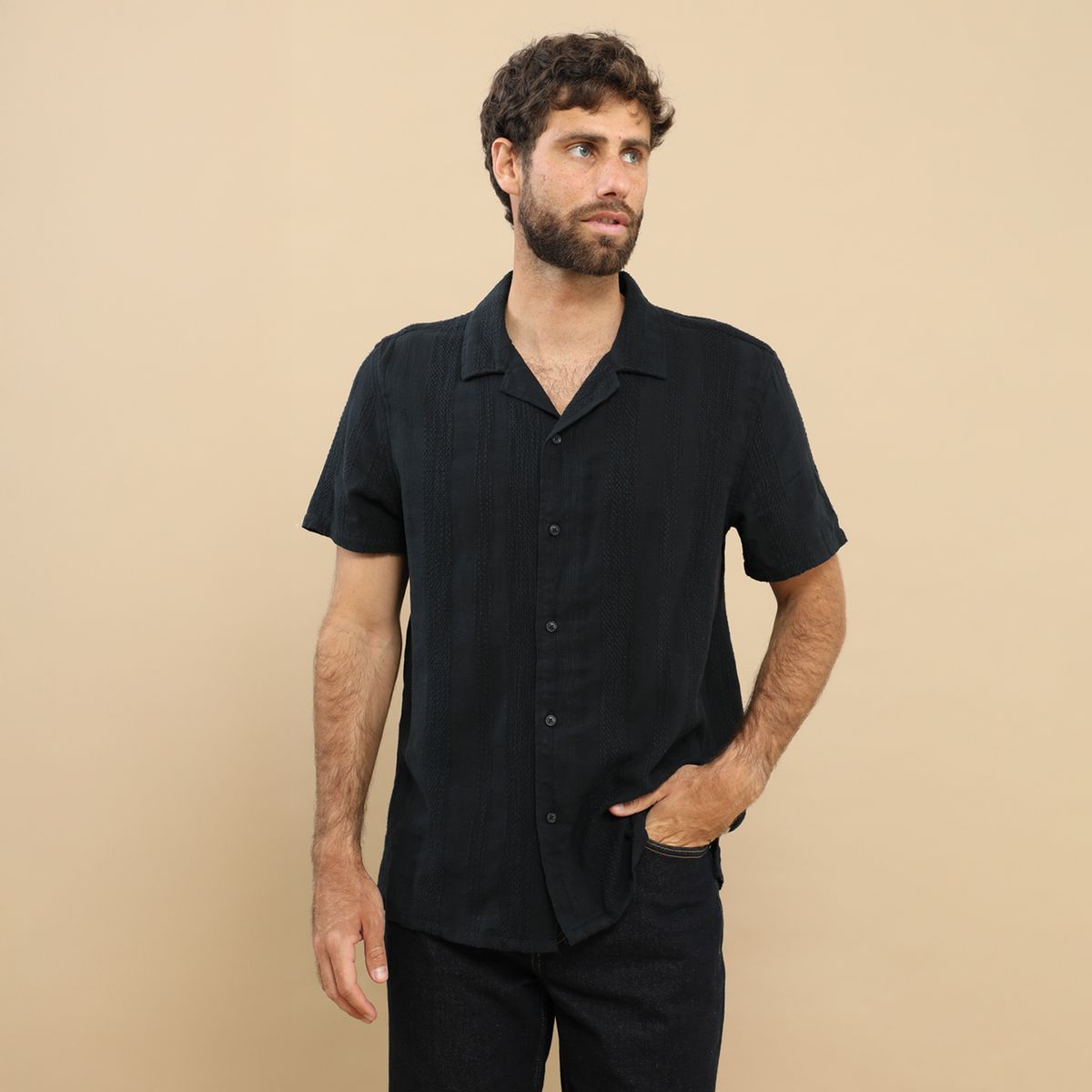 BASEMENT - Camisa Sport  M Cc Tejida