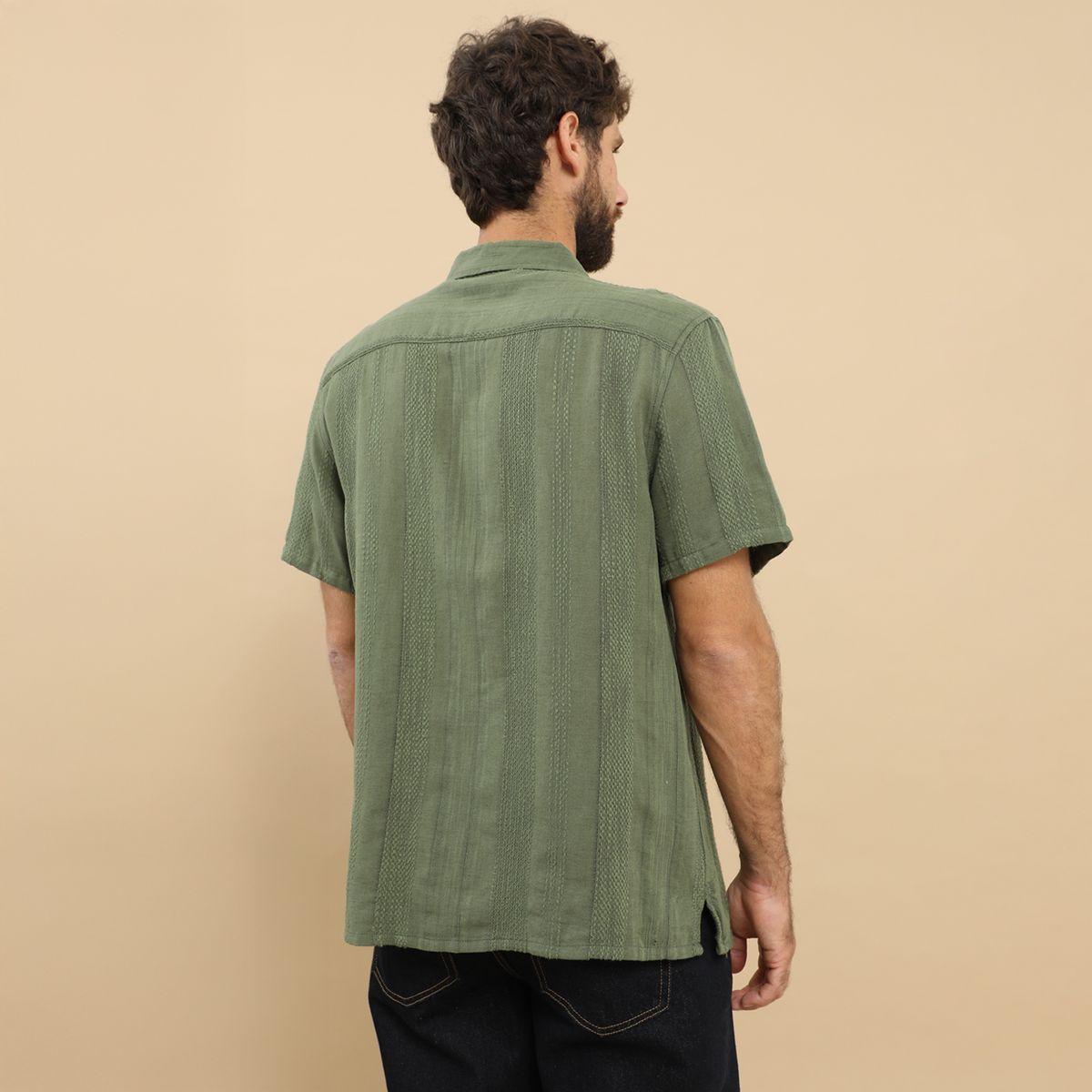 BASEMENT - Camisa Sport  M Cc Tejida