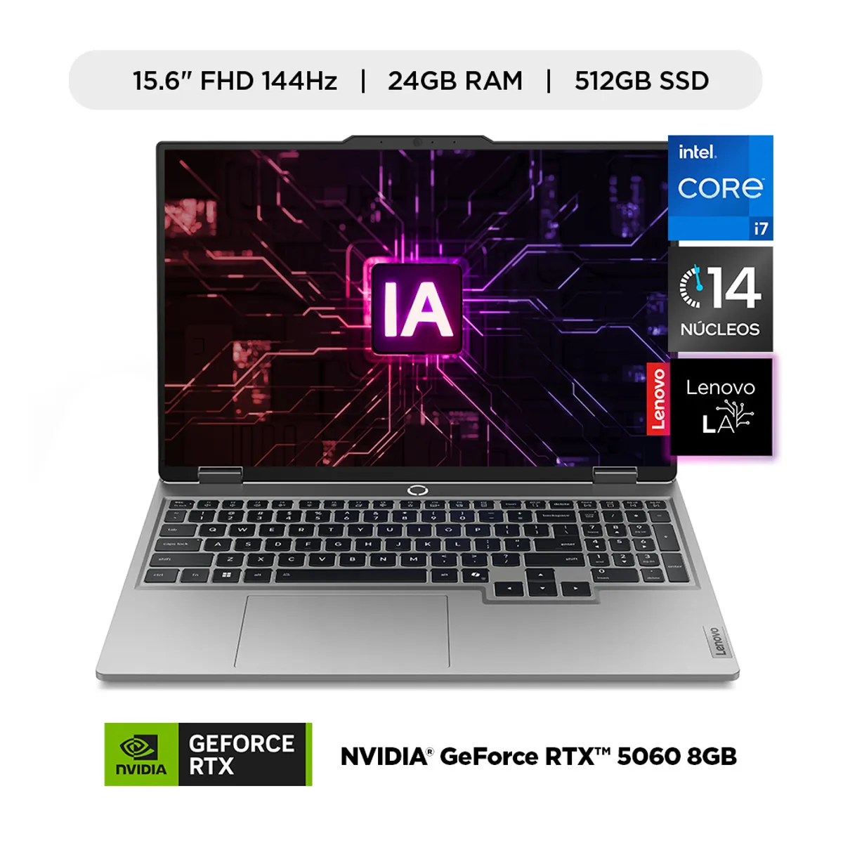 LENOVO - Laptop Gamer Lenovo LOQ Intel Core i7 24gb 512gb Ssd RTX 5060 Nvidia GeForce 15.6" Ips Fhd 144hz