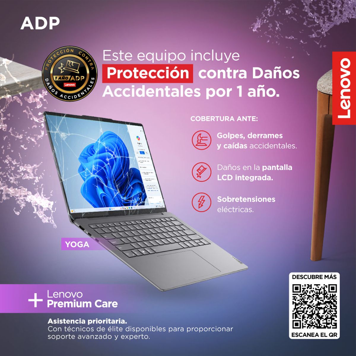 LENOVO - Laptop Amd Ryzen Ia 7 350 32gb 1tb Ssd Yoga 7 2 En 1 14" Oled Wuxga Tactil