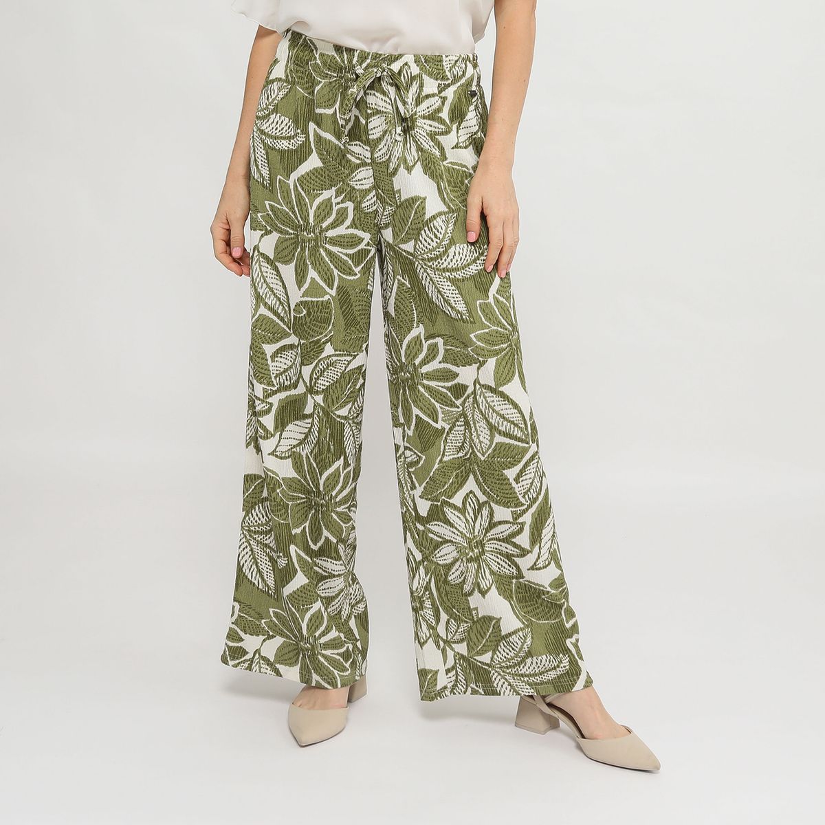 NEWPORT - Pantalón Fluido Tiro Alto Mujer Newport