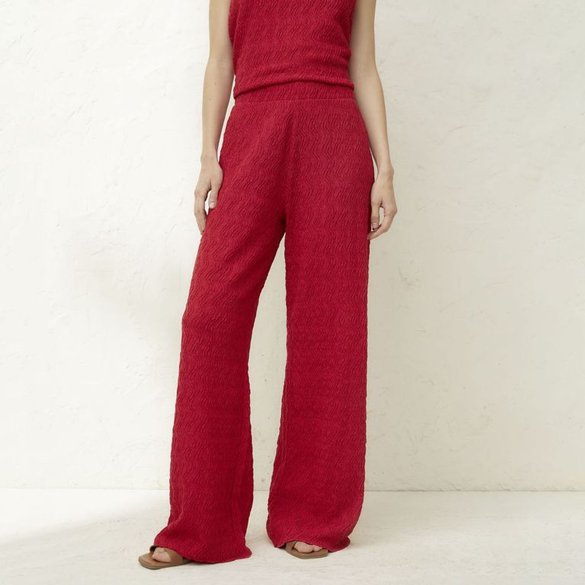 BASEMENT - Pantalón Palazzo Tiro Alto Mujer Basement