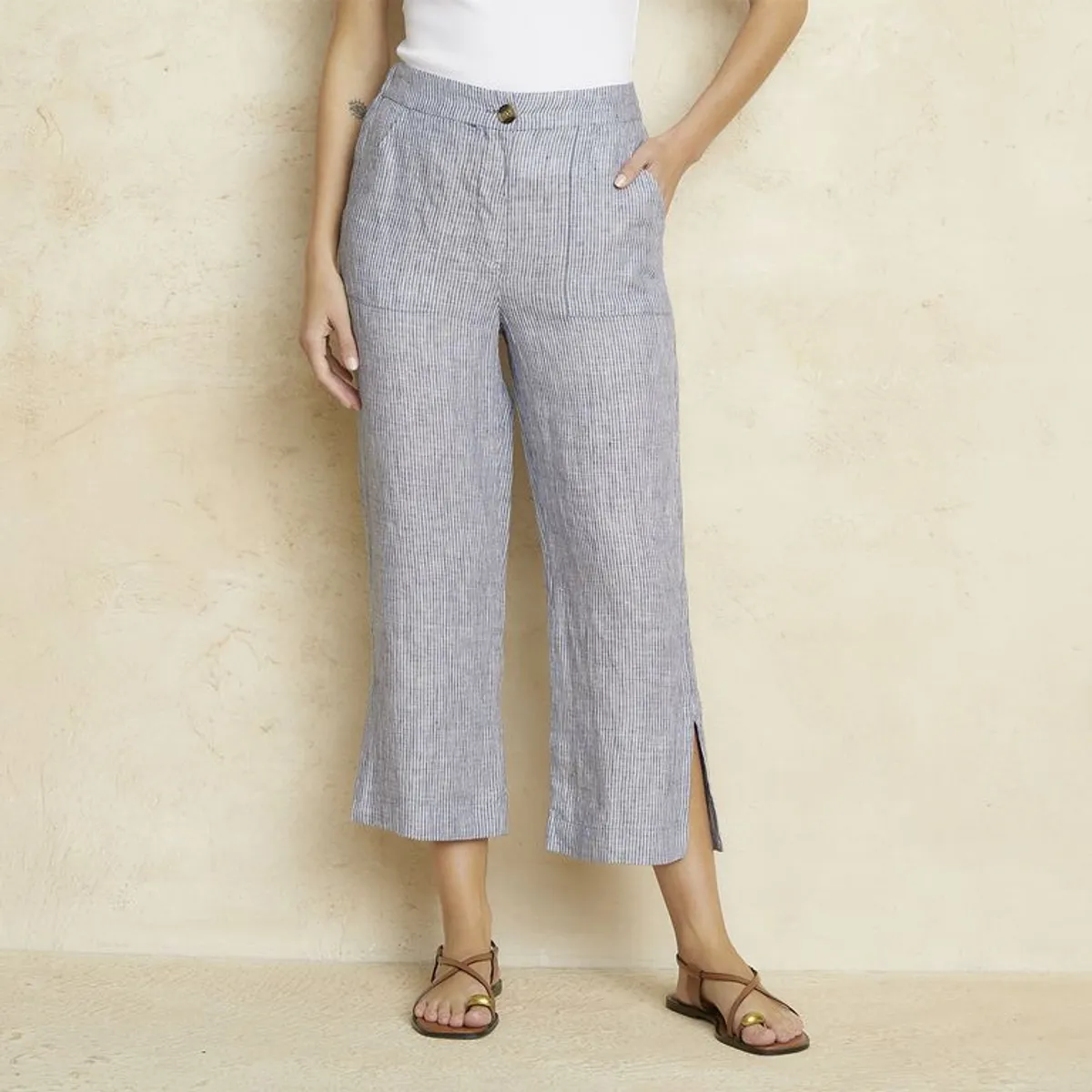 BASEMENT - Pantalón De Lino Mujer Basement