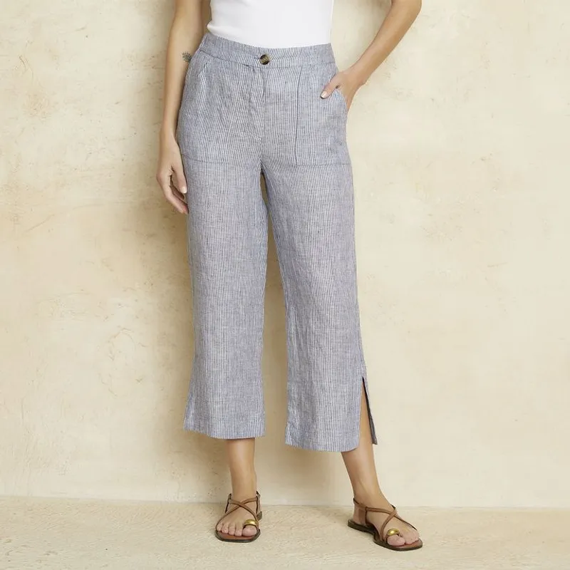 BASEMENT - Pantalón De Lino Mujer Basement