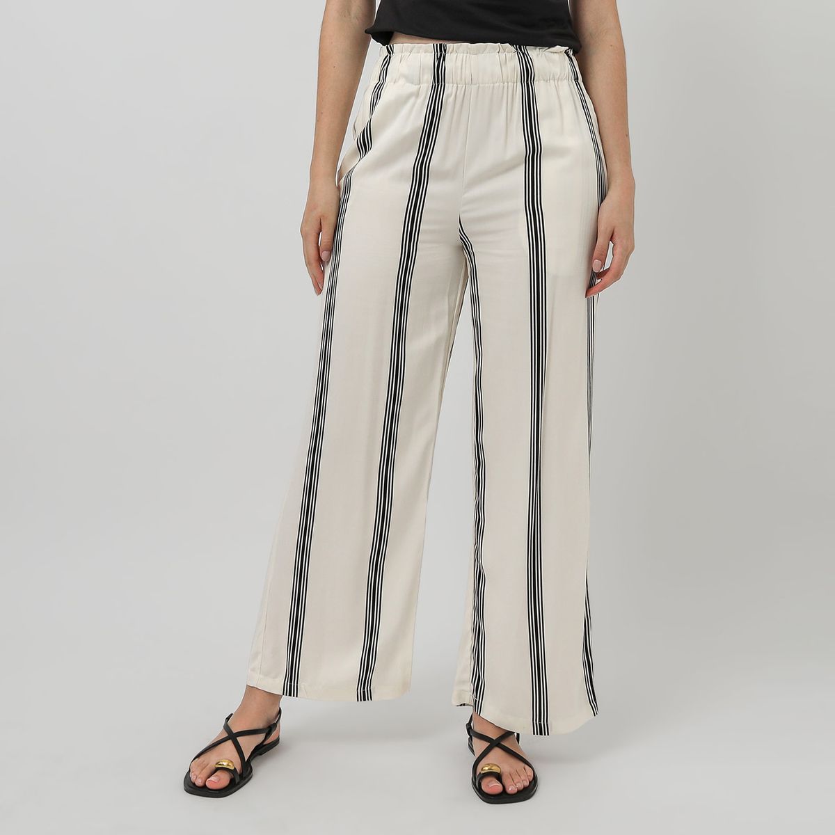 BASEMENT - Pantalón Fluido Tiro Alto Mujer