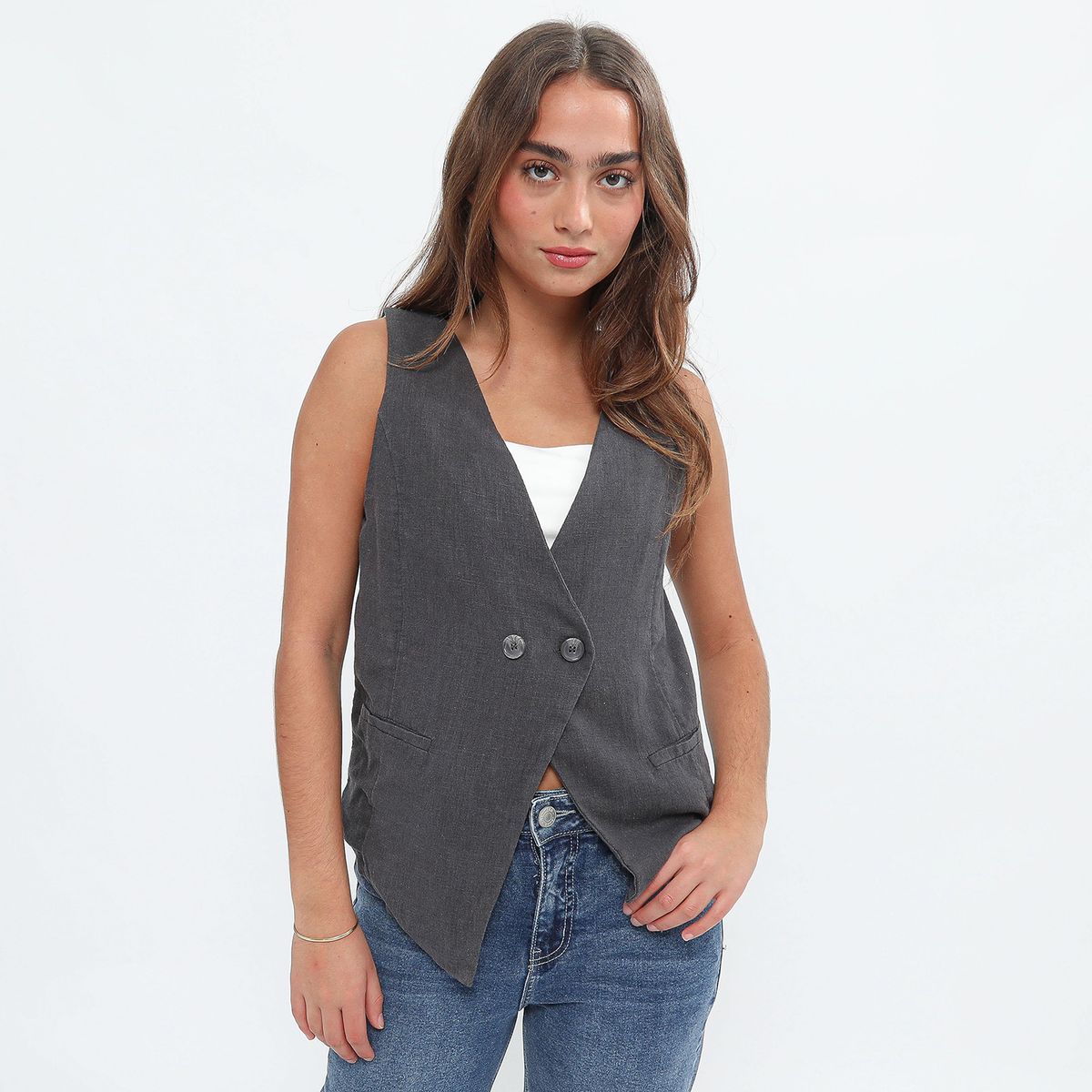 DENIMLAB - Chaleco Asimétrico Mujer Denimlab