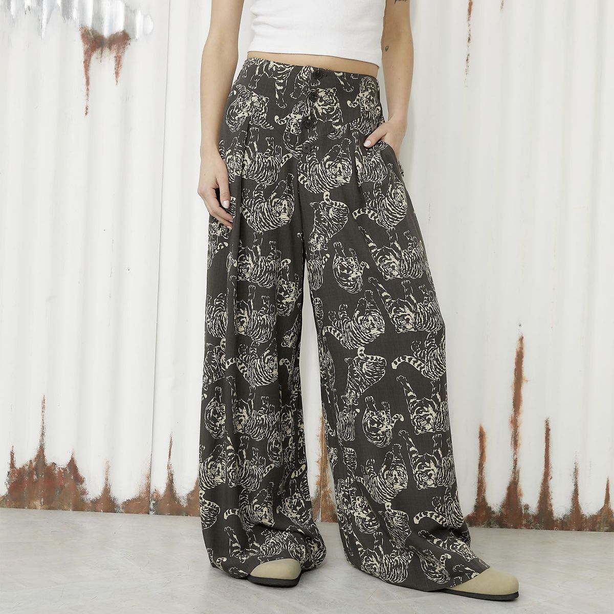 DENIMLAB - Pantalón Fluido Wide Leg Mujer Denimlab