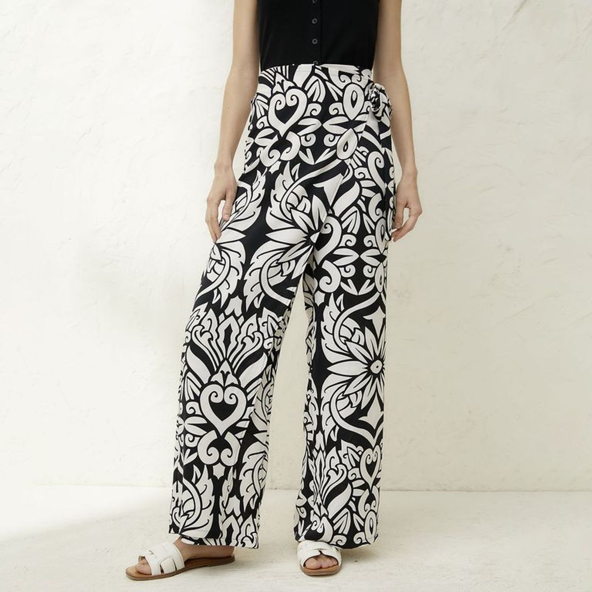 BASEMENT - Pantalón Fluido Tiro Medio Mujer Basement