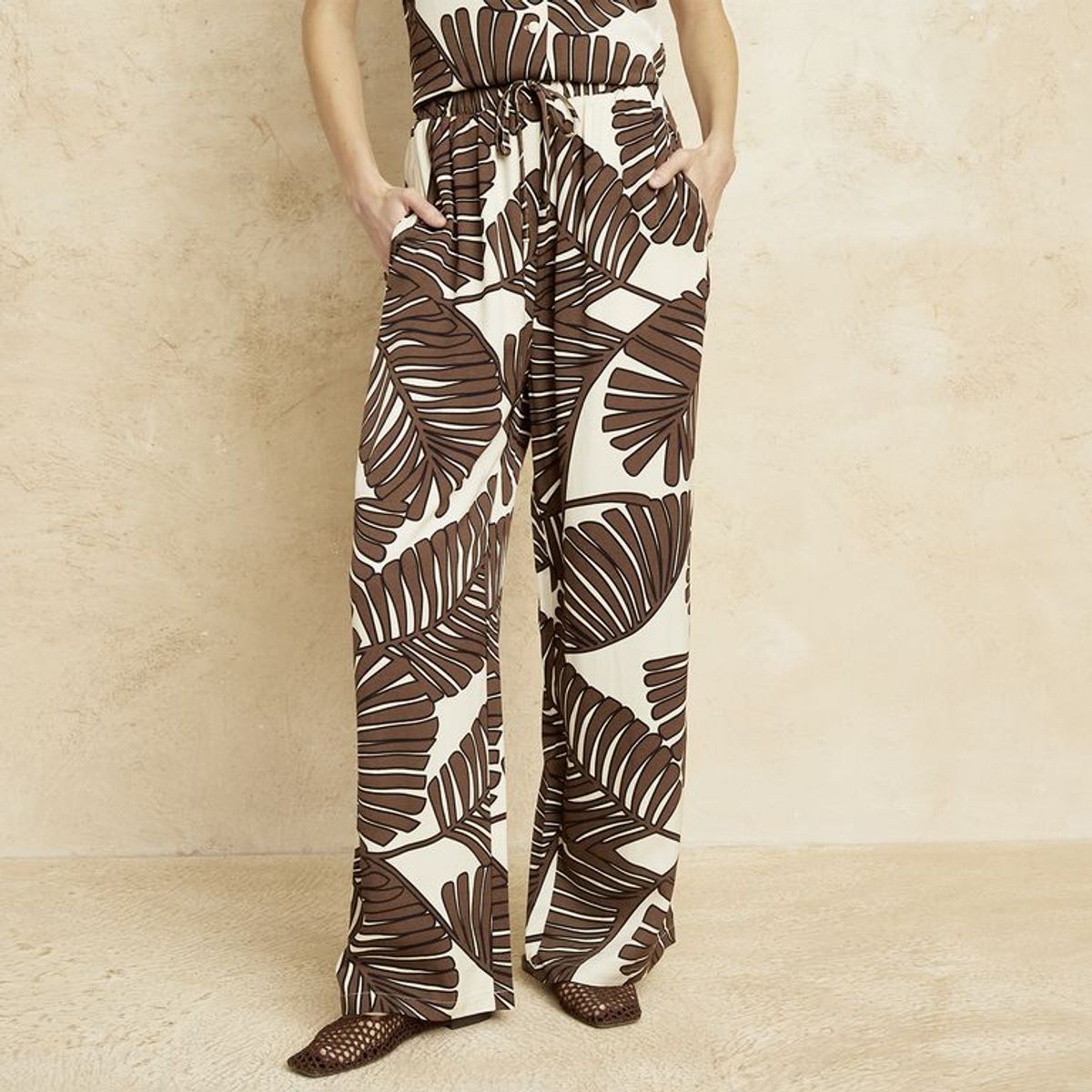 BASEMENT - Pantalón Fluido Tiro Alto Mujer Basement