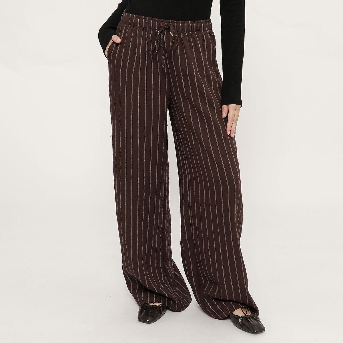 SYBILLA - Pantalón Fluido Tiro Alto Mujer Sybilla