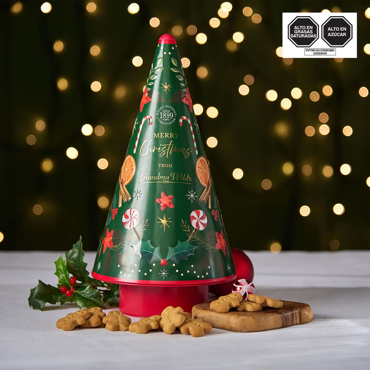 GRANDMA WILDS - Lata Musical Tree Candycane 250g