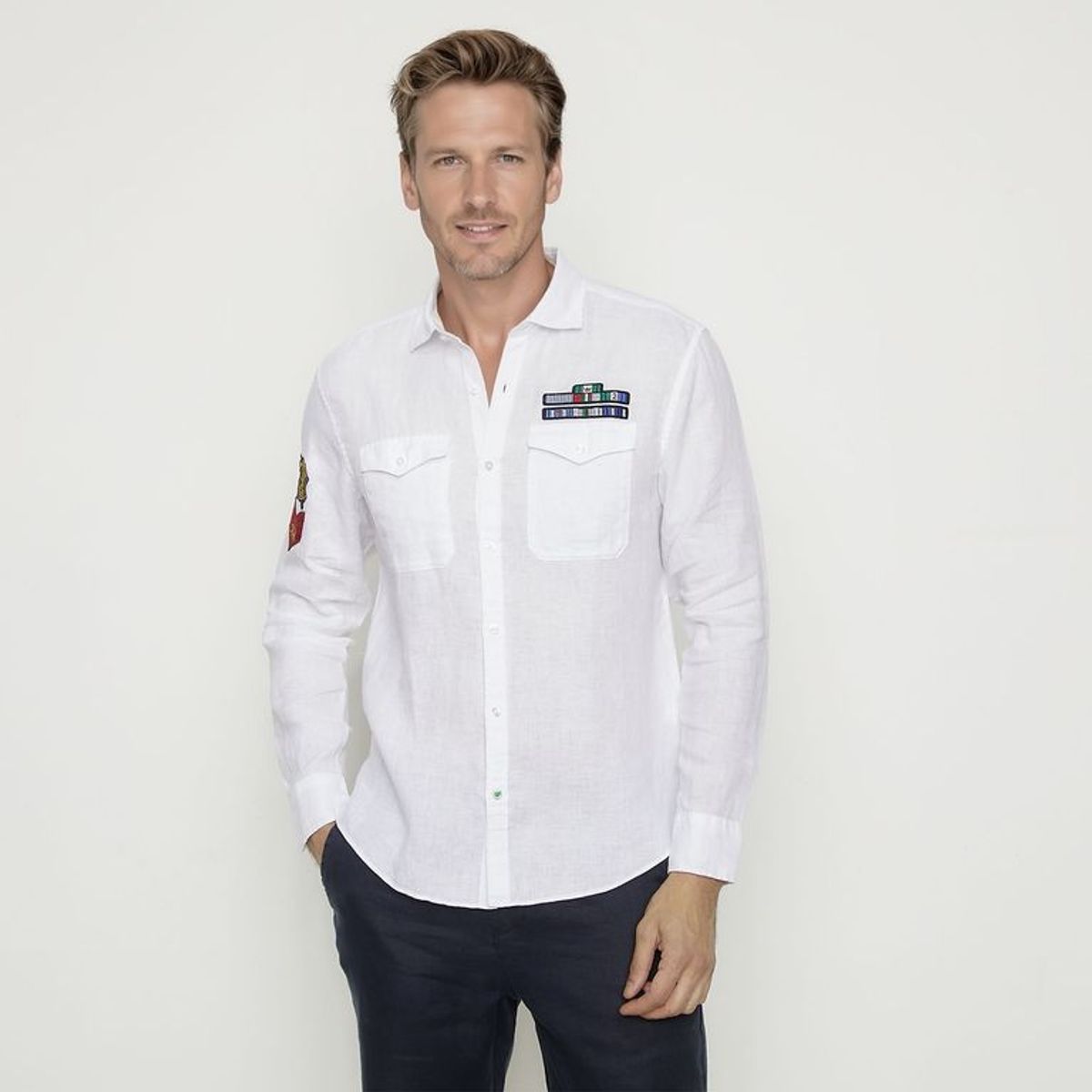 LA MARTINA - Camisa 100% Lino Casual Hombre La Martina