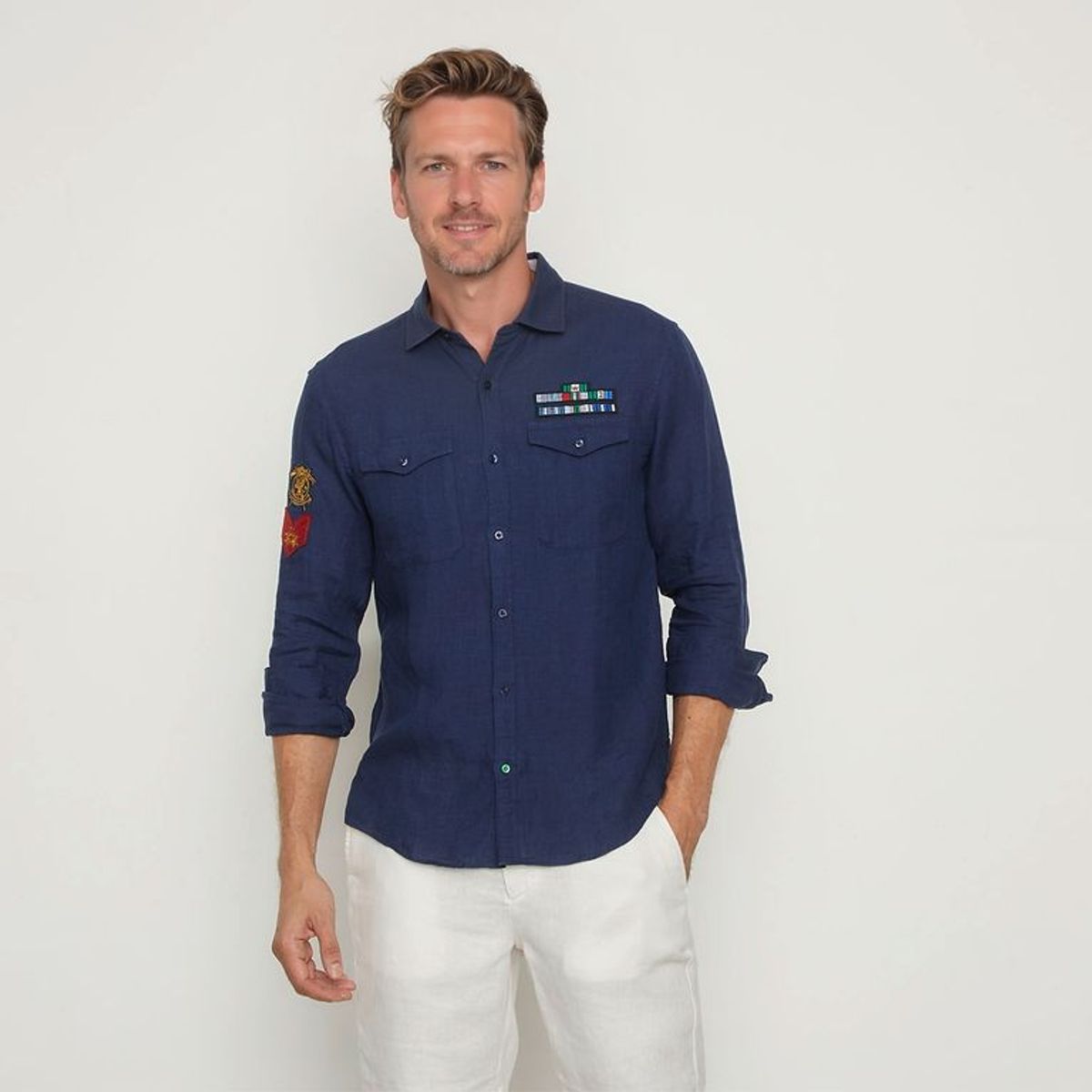 LA MARTINA - Camisa 100% Lino Casual Hombre La Martina