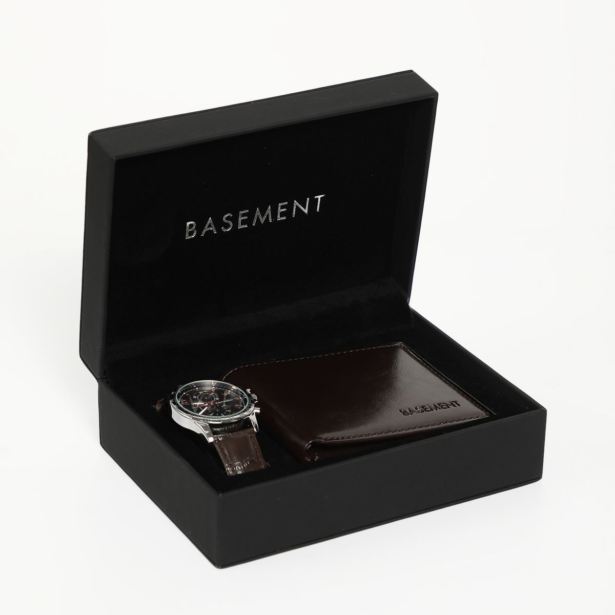 BASEMENT - Set Joyero Con Reloj Cuero Y Billetera Hombre