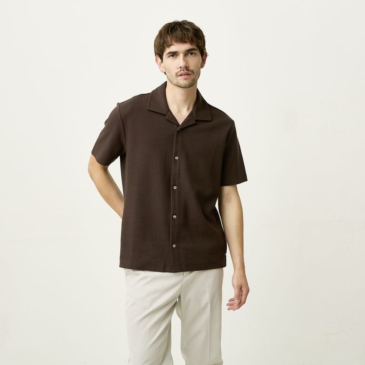 BASEMENT - Camisa Casual Slim Fit Hombre Basement