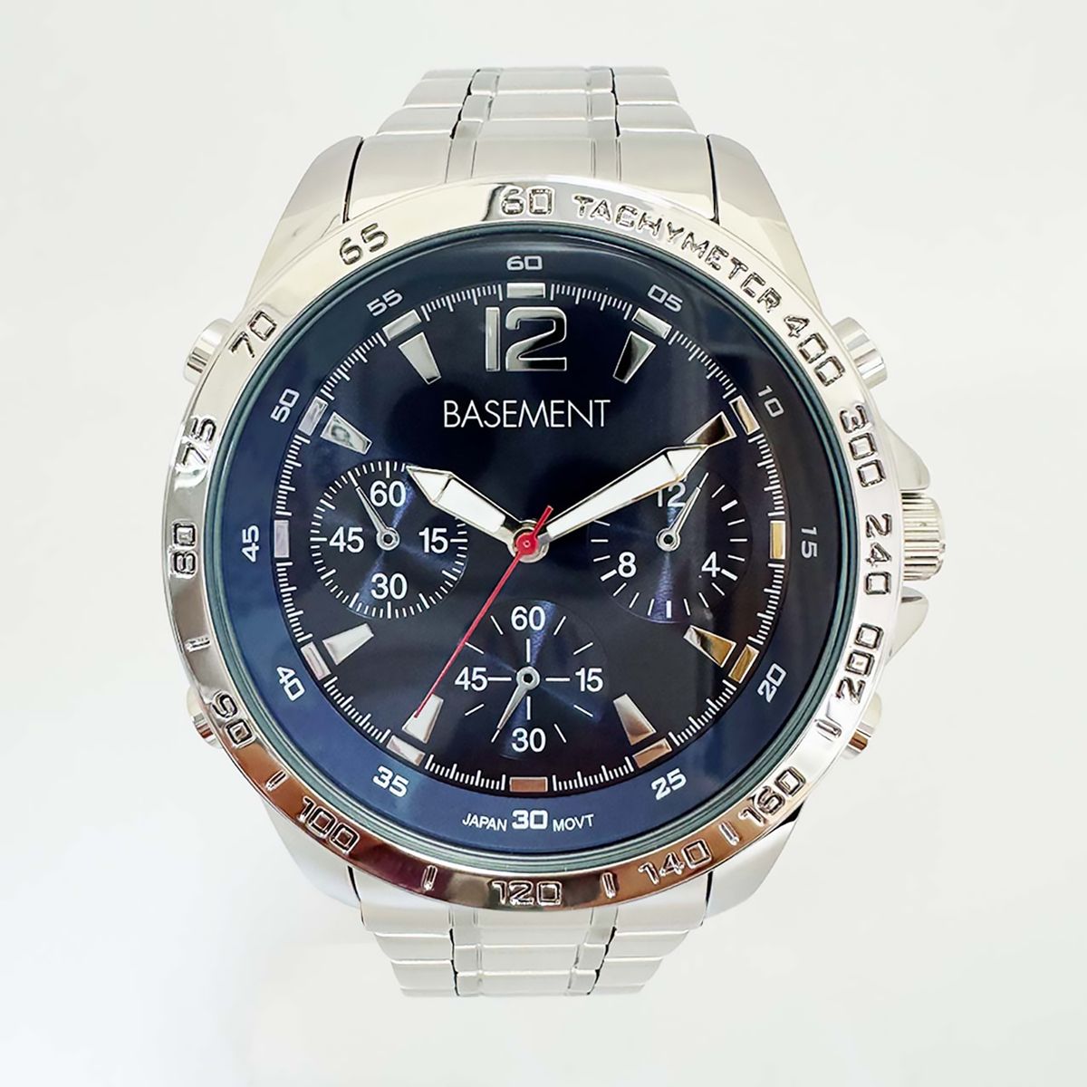 BASEMENT - Reloj Metal Hombre Plateado + Estuche