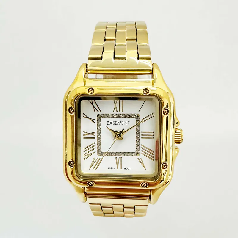 BASEMENT - Reloj Mujer Dorado + Estuche