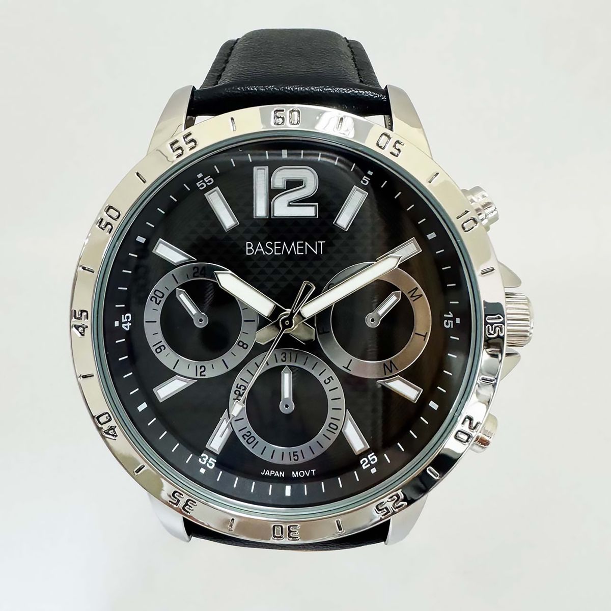 BASEMENT - Reloj Cuero Hombre Negro